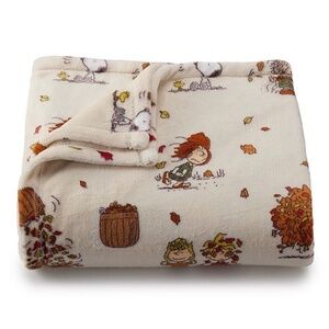 Peanuts Fall Autumn Oversized Plush Throw Blanket 5x6ft